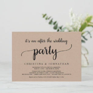 Invitation Après la fête de mariage, Fuite amoureuse Rustique