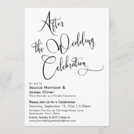 Invitation Après la fête du Mariage Script noir et blanc