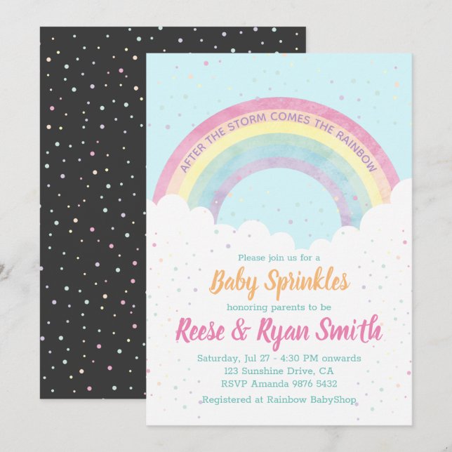 Invitation Après la tempête, l'arc-en-ciel| Bébés sauterelles (Devant / Derrière)