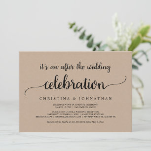Invitation Après le Brunch mariage, Rustic Kraft Elopement