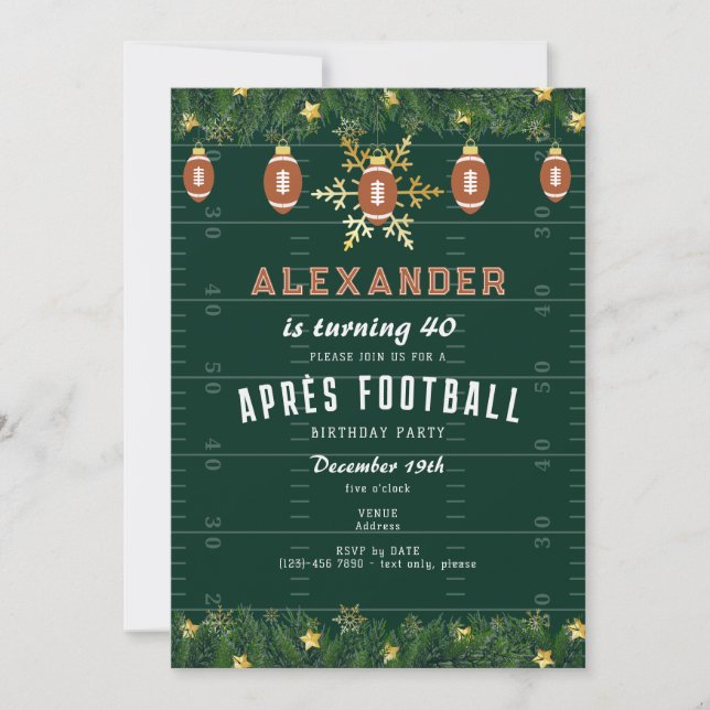 Invitation Après le football Noël Sports fête d'anniversaire (Devant)