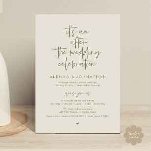 Invitation Après le Mariage Moderne Minimaliste Fête Décontra