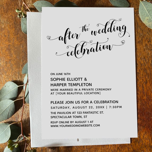 Invitation Après le Mariage Scénario de Célébration avec des  (Créateur téléchargé)