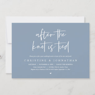 Invitation Après le noeud noué, Elopement Post mariage Brunch