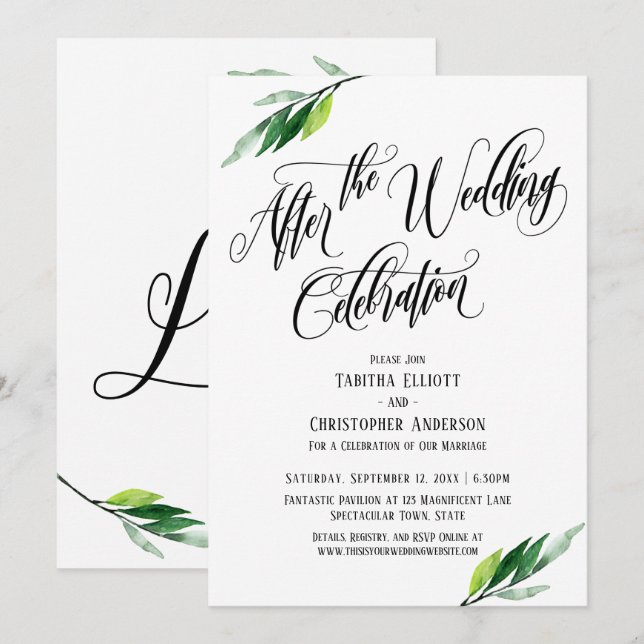 Invitation Après le script de la célébration de mariage et la (Devant / Derrière)