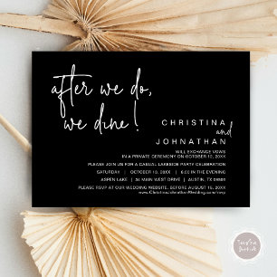 Invitation Après, Nous Dînons, Dîner Mariage Elopement