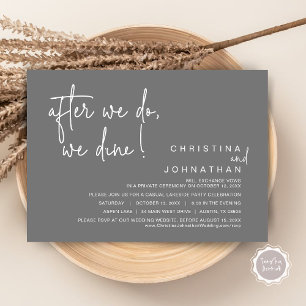 Invitation Après, Nous Dînons, Dîner Mariage Elopement