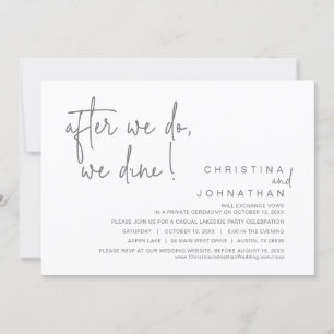 Invitation Après, Nous Dînons, Dîner Mariage Elopement Inv