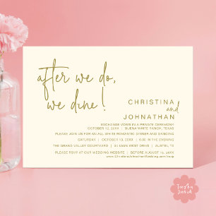 Invitation Après, Nous Dînons, Dîner Romantique Mariage