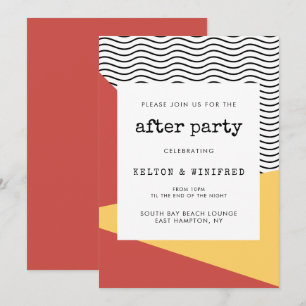 Invitation Après-party dans le style Pop art Memphis des anné