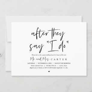 Invitation Après qu'ils disent que je FAIS, Post mariage Brun