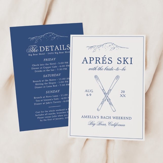 Invitation Après Ski avec la mariée à être Bach Week-end (Créateur téléchargé)