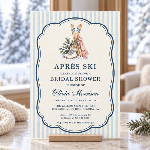 Invitation Après-Ski Fête de Mariage d'Hiver de Ski