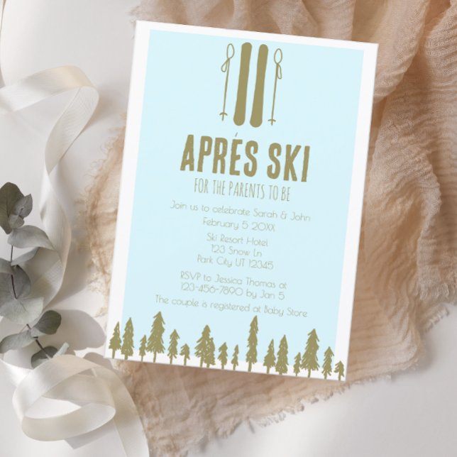 Invitation Apres Ski hiver thème Baby shower garçon (Créateur téléchargé)