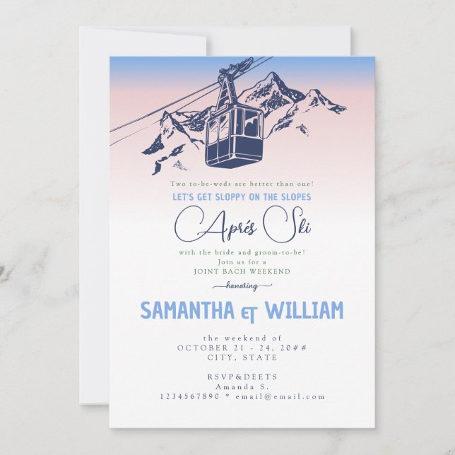 Invitation Après Ski Les Pistes De Ski Hiver Joint Bach Week- (Devant)