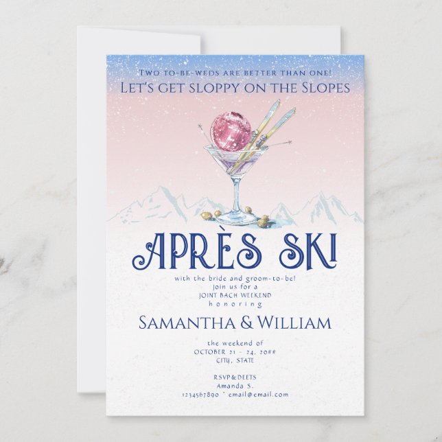 Invitation Après Ski Ski Pistes Pistes Pistes Pistes De Ski J (Devant)