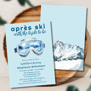 Invitation Après-Ski Sport d'Hiver Aquarelle Enterrement de V
