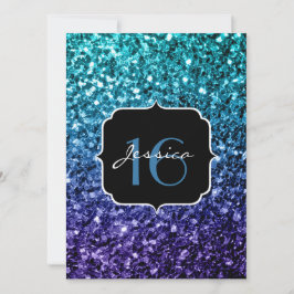 Invitation Aqua bleu Ombre parties scintillant scintille Swee