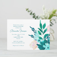 Aqua Blue Green Aquarelle Fête des mariées Florale