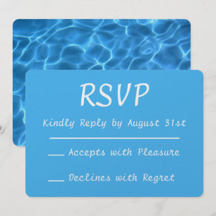 Invitation Aqua Blue Piscine Photo RSVP