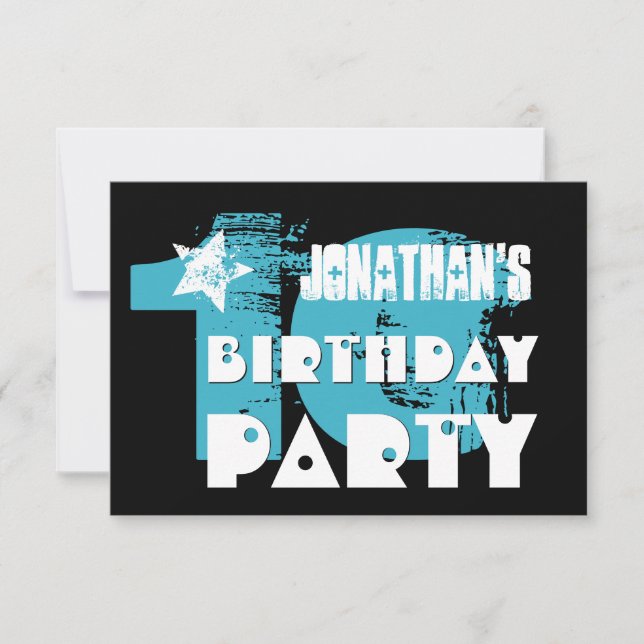 Invitation AQUA et BLACK 10e anniversaire Grunge Party (Devant)