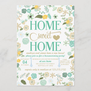 Invitation Aqua Home Sweet Home Home Housechauffe Party