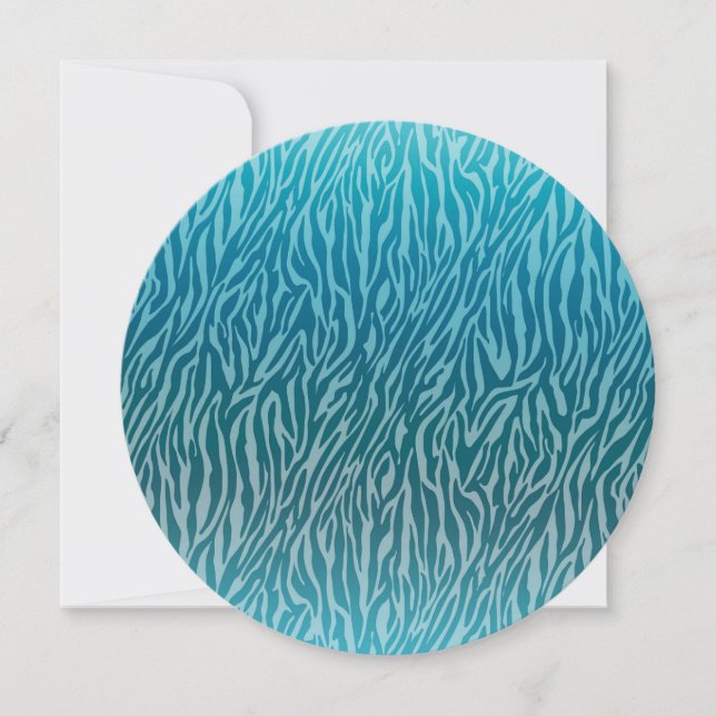 Invitation Aqua Ombre Zebra Sweet sixteen d'impression (Devant)