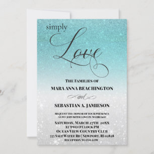 Invitation *~* Aqua Parties scintillant Beach Destination Wed