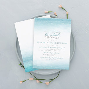 Invitation Aqua Tides   Fête des mariées aquarelle
