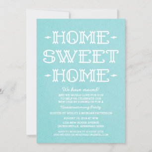 Invitation Aqua Whimsical Sweet Home Fête de réchauffement mé