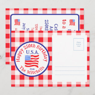 Invitation Aquarelle 250e anniversaire Drapeau américain Roug