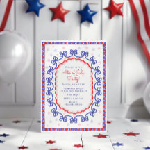 Aquarelle 4 juillet Patriotique Bow American