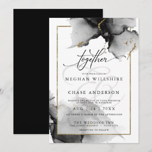 Invitation Aquarelle à charbon personnalisé moderne