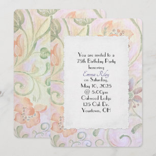 Invitation aquarelle à l'ancienne, motif floral