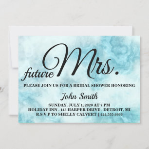 Invitation Aquarelle Abstraite Fête des mariées future Mme