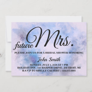 Invitation Aquarelle Abstraite Fête des mariées future Mme