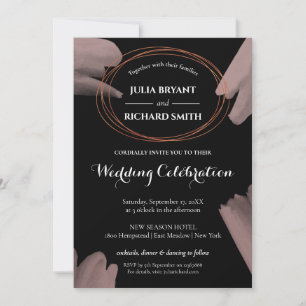 Invitation Aquarelle Abstraite   Mariage circulaire géométriq
