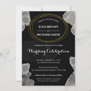 Invitation Aquarelle Abstraite   Mariage circulaire géométriq