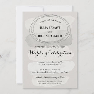 Invitation Aquarelle Abstraite Mariage circulaire géométriq