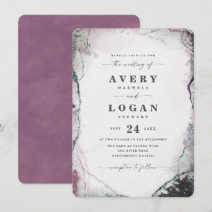 Invitation Aquarelle Abstraite moderne Mariage violet clair