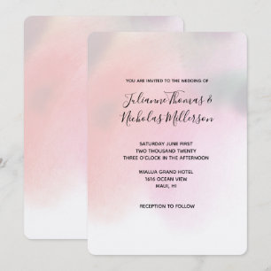 Invitation Aquarelle Abstraite Rose Pêche