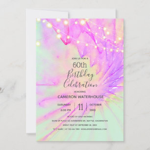 Invitation Aquarelle abstraite violette et rose,
