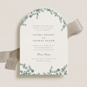 Invitation Aquarelle Adélaïde Eucalyptus Mariage vert