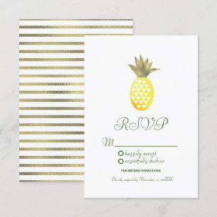 Invitation Aquarelle Ananas Géométrique Oasis Faux Foil