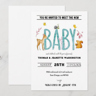 Invitation Aquarelle animaux - sip & see se rencontrer et sal