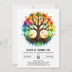 Invitation Aquarelle Arbre de vie personnalisé