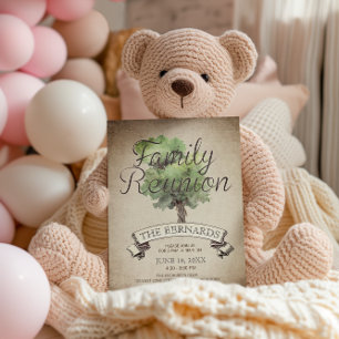Invitation Aquarelle Arbre Vintage Réunion familiale Invitati