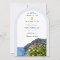 Aquarelle Arch de la Côte d'Amalfi Italie Citrons 
