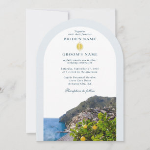 Invitation Aquarelle Arch de la Côte d'Amalfi Italie Citrons 