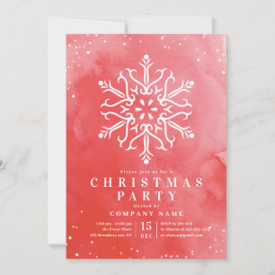 Invitation Aquarelle artistique Flocon de neige Fête de Noël